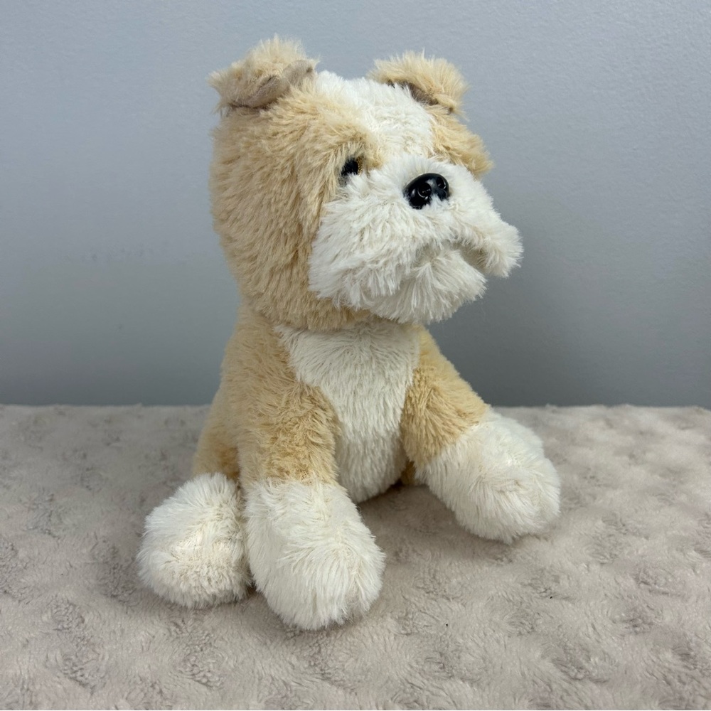 Tom's Toy Puppy Dog Plush Stuffed Animal Toy Tan White Bulldog Dollar General